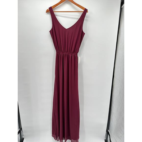SHOW ME YOUR MUMU Kendall Maxi Maroon V-Neck Gown Dress // S - Picture 3 of 10